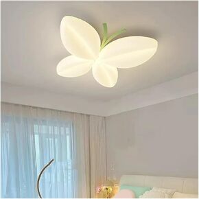 Nordic Warm Children's Room Ceiling Lights Romantic Butterfly Light LED Creative Princess Room Little Girl Bedroom Ceiling Lamps (Warm Light)