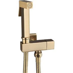 Bidet Shower for Toilet Hand Held Bidet Toilet Sprayer Kit Hand Shower for Toilet Use Brass with Hose Cold Water Toilet Sprayer for Cloth Diapers,Gold(Gold)