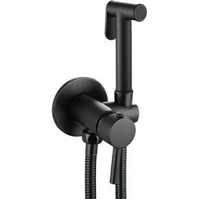 Bidet Handheld Sprayer Black Bidet Shower for Toilet Cloth Diaper Toilet Sprayer Kit with Hose Brass Cold Water Toilet Spray Gun Set