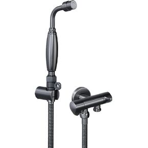 Handheld Bidet Sprayer 2 Spray Modes Baby Cloth Diaper Sprayer Single Cold Toilet Sprayer Wall Mounted Brass Handheld Sprayer Kit with Angle Valve,Black(Black)
