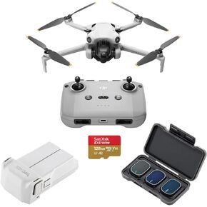 DJI Mini 4 Pro Drone with RC-N2 Controller, 4K/60fps HDR Video; Smart Return to Home, 128GB Micro SD Card, ND Filters Set (ND16/64/256)