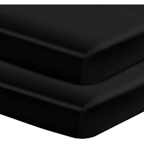 Entisn Satin Crib Sheets 2 Pack, 28 x 52 x 8 Inch Soft Fitted Crib Mattress Sheets for Baby Girls, White and Baby Pink Nursery Bedding Protect for Skin and Hair