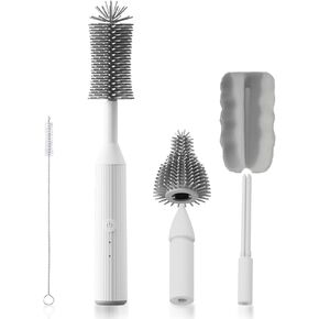 Electric Bottle Brush Kit, Baby Bottle Brush Cleaner, Rechargable 360° Rotation Cleaner Set, IPX7 Waterproof Brush for Baby Bottle, Breast Pumps, Nipples, and More