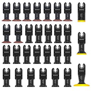 120PCS Oscillating Tool Blades Tiatnium Multitool Blades for Wood/Metal/Plastic/Drywall Cutting, Professional Saw Blades Compatible with DeWalt, Milwaukee, Ryobi,Dremel, etc.