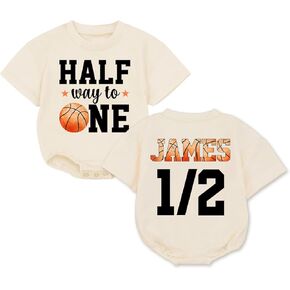 Custom Football It'S Half Time Birthday Boy Outfit, Half Way To One Baby Boy Football, Happy Baby Boy