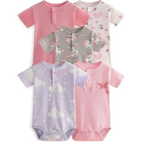 Yoofoss Baby Bodysuits 100% Organic Cotton Short Sleeve Infant Romper for Boy and Girl Baby Clothes, Soft Breathable