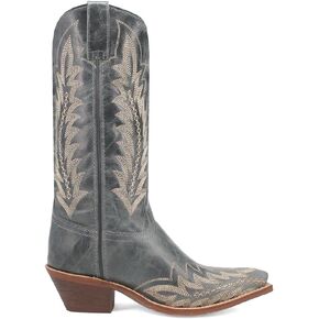 Laredo Womens Emmylee Embroidered Snip Toe Casual Boots Mid Calf Low Heel 1-2" - Blue