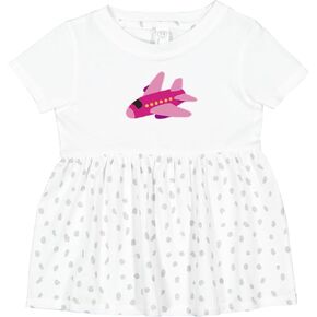 inktastic Girls Pink Airplane Pilot Infant Dress
