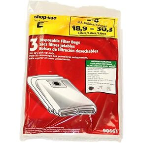 Shop Vac Corporation 9066100 Paper Bag, Catch 5/6/8 Gallon Type E 3 Pk