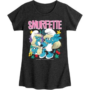 HYBRID APPAREL Smurfs - Smurfette - Toddler and Youth Girls Fitted Short Sleeve Graphic T-Shirt