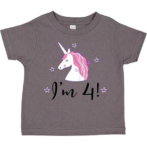 inktastic 4th Birthday Cute Unicorn Toddler T-Shirt