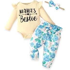 Mikrdoo Baby Girl Clothes Toddler Girl Outfits Long Sleeve Ruffle Shirt Tops Baby Camo Pants