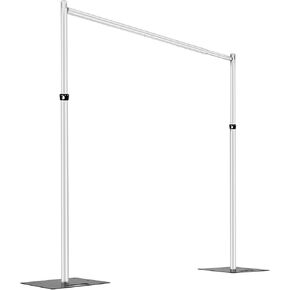 7-12Ft Pipe and Drape, 7-12' Tall x 7-12' Wide Adjustable Pipe and Drape Stand, Heavy Duty Backdrop Stand for Event, Party, Trade Shows and Wedding Decor