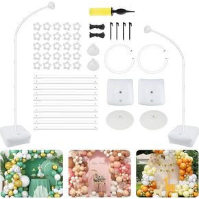 Balloon Arch Stand Kit 8.3FT & 6.4FT - Free Bending Top Half Arch Stand with Heavy Base, Extra-Long Balloon Frame for Floor/Wall Decor, Birthday Wedding Party Backdrop