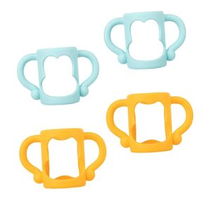 Baby Bottles Baby 4pcs Silicone Feeding Bottle Handle Style Comfortable Easy to Install
