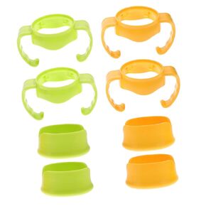 Kisangel 4sets Nursing Bottle Handle for -scalding Bottle Base Handle Ergonomic Design Encourages Independent Drinking for Newborns