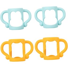 Hemoton 4Pcs Non Slip Silicone Feeder Handle for Wide Mouth Bottles Comfortable Grip Accessory for Easy Feeding for Enhanced Convenience