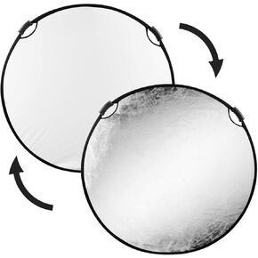 Glow Circular Collapsible Reflector with Handles (52", Silver/White)