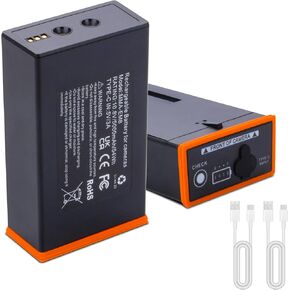 2 حزمة 5000 مللي أمبير في الساعة استبدال البطارية متوافق مع Moultrie Edge ، Edge 2 ، Edge Pro ، Edge 2 Pro Trail Camera ، Cameras Cameras قابلة لإعادة الشحن مع حزمة بطارية ليثيوم أيون مع كابل الشحن من النوع C.8v 54w