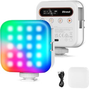 BL60C Magnetic RGB LED Video Light, Small Camera Panel Light 360° Full Color 2500-9000K CRI96+ 18 Scenes Cold Shoe 2000mAh Battery Lighting for Selfie Photography Live Streaming Recording