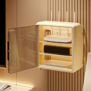 Wall Mounted Router Storage Box,Large Wire Less Router Semi Storage Box for Office