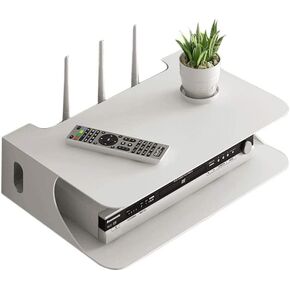 Wireless WiFi Router Storage Box Wall Mount Wireless Router Storage Shelf Creative White Decorative Storage Shelf Set-top Box Bracket Bedroom Partition Shelf
