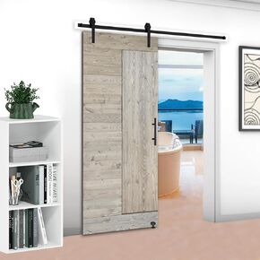 S & Z Tophand® 54 في × 84 في باب الحظيرة مع مجموعة أجهزة انزلاق 10 أقدام ، مطلوب نمط حديث/الخشب الصلب/التجميع البسيط