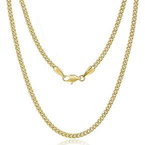 CG&KYGG 6mm Miami Cuban Link Chain 14K Real Gold Plated 316L Stainless Steel Solid Necklace for Mens Womens(Double Safety Clasp, Christmas or Birthday Gift)