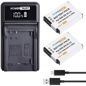 En-EL12 Battery Enel12 وشاحن USB LED لـ Nikon Coolpix A1000 ، B600 ، AW100 ، AW110 ، P300 ، S630 ، S640 ، S6000 ، S6100 ، S6150 ، S6200 ، S6300 ، S8000 ، S8100 ، S8200 ، S9050 ، S9100 ، S9200 ، S9200 ، S9300