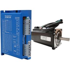 1pcs Open Loop Stepper Motor Kit 4N.m 566oz-in Stepping Motor and Driver Step Motor Units for Computerized Numerical Control Laser Tube Cutter(2DM556)