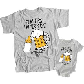Personalized Our First Fathers Day Matching Shirts, Dad and Son Matching Outfits, Father and Daughter Matching Shirts