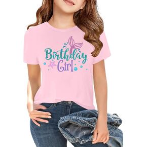 Birthday Girls Shirts for Kids Size 5-14 Years Toddler Baby Girls Birthday Outfit Short Sleeve Tee Tops