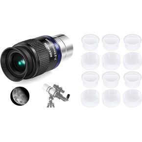 NEEWER LS-T22 Zoom Telescope Eyepiece with 7-21mm Focal Length Range, 40°-57° Field of View, 15mm Eye Relief, 5 Elements in 3 Groups for Astronomic with 1.25 Inch Barrel, 6 Pair Dust Cap Set Included