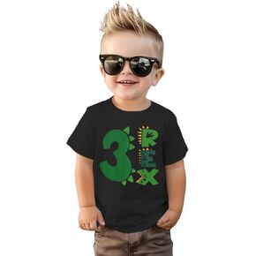 KEKEMI Toddler Boys Birthday Shirt Dinosaur Birthday Outfit Dino Party T Shirt Short Sleeve Tees Tops Summer Clothes 2-4T