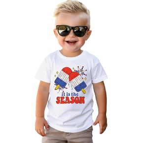 SOFEON 4th of July Shirt Toddler Boy Girl American Flag Popsicle T-Shirt Patriotic Tees Independence Day Short Sleeve Tops