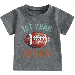 Baby Football Outfit Short Sleeve First Birthday Shirt Tops Summer Clothes 1st Birthday Outfit 6 12 18 Months