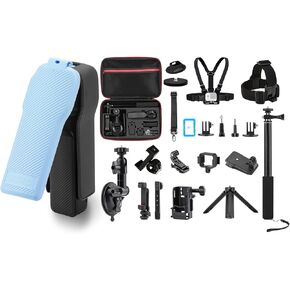 Pocket 3 Cover Case & 22 in 1 Pocket 3 Accessories Kit, Gimbal Flip Protective Cover Lens Protector Cap Holds 3 Filters and Suction Car Mount, Tripod, Magnetic for Pocket 3 Accessories(Blue)