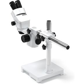 OMANO OM2300S -GX4-7.5X -45X - مجهر مجهر - تكبير المجهر - حامل الذراع أحادي الذراع الصناعي - عدسة بارلو 0.5x - ضوء 8W حلقة in Kuwait