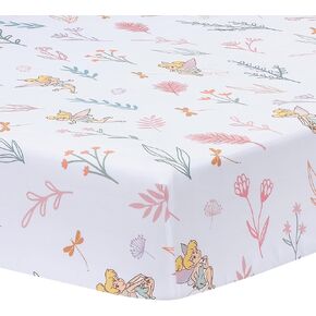 Bedtime Originals Tinker Bell Fitted Crib Sheet - Pink, White, Green, Disney