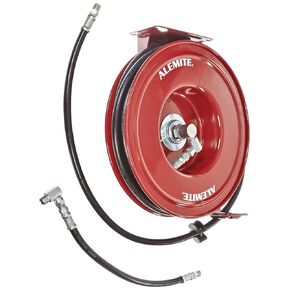 Alemite 8078-D Heavy-Duty Hose Reel, Heavy Duty Hose Reels, 50' Hose Length, 1/2" (NPTF) Inlet, 1/2" (NPTF) Outlet, 1500.0 psi Max, 1/2" NPTF Inlet x 1/2" NPTF