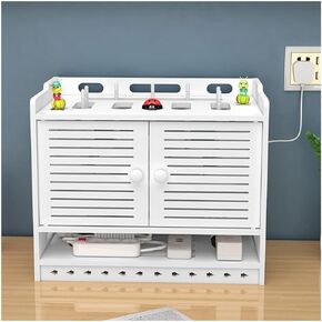 Router Storage Box，WiFi Router Storage Box, WiFi Storage Box, Wall Mount WiFi Router Storage Box, Router Modem Wall Mount(White-a)