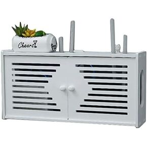 Wireless Router Storage Box TV Lower Row Socket Occlusion Box Wireless Router Storage Box Router Fences Wall-Mounted Living Room Floating Shelf Network Set-top Storage Rack PVC WPC Board(76vm)