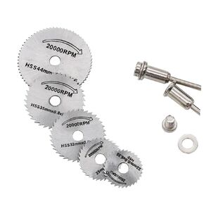 7Pcs Mini Cutting Discs Set for Woodworking Circular Blades for Rotary Tools Ultra Thin Metal Cutter Includes Mandrels and Discs Shank