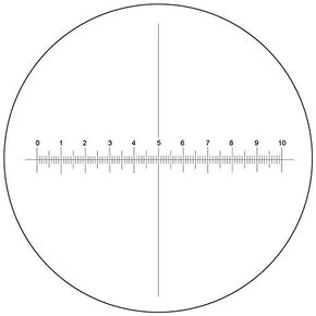 Bolioptics Microscope Eyepiece Reticle Cross Line Ruler ، X-Axis Crosshair Scale DIA. 27mm ، 10mm/100 div. RT20103193