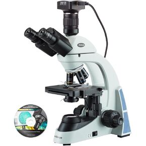 AMSCOPE 40X-2000X LED المجهر المركب ثلاثي العينية البيولوجي مع كاميرا 20 ميجابكسل USB3.0