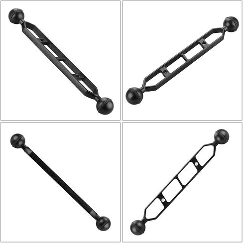 Aluminum Underwater Dual Ball Joint Arm Extender Extension Arm Mount for Hero 13 and Hero All Action Diving Light Camera (Black,9 Inch) in Saudi Arabia
