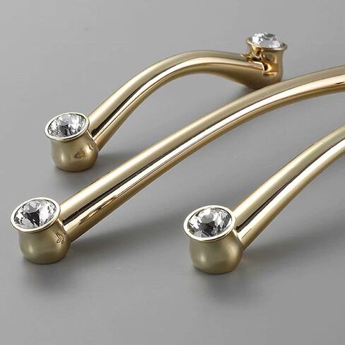 2 Pcs Crystal Handles Dresser Arched Pulls, Bow Door Knobs Wardrobe Door Pulls Nursery Cabinet Door Pull for Cupboard Cabinet Room Decoration (Hole Distance 96mm) in Saudi Arabia