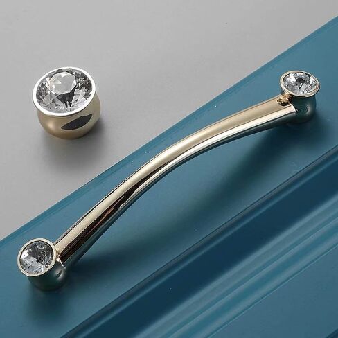 2 Pcs Crystal Handles Dresser Arched Pulls, Bow Door Knobs Wardrobe Door Pulls Nursery Cabinet Door Pull for Cupboard Cabinet Room Decoration (Hole Distance 96mm) in Saudi Arabia