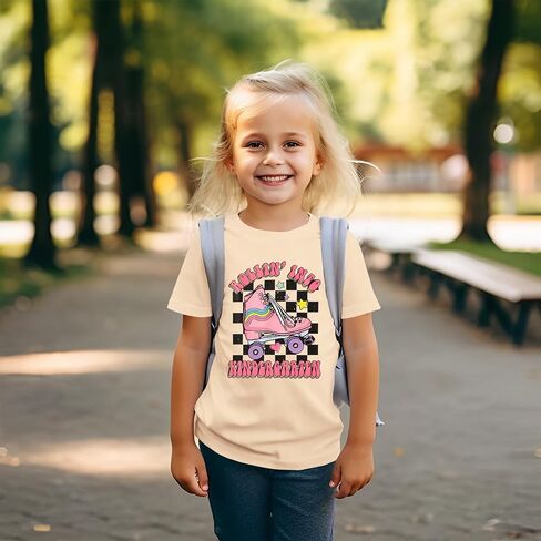 Rollin into Kindergarten Shirt for Baby Girl Roller Skate Tshirt Kids Back to School Outfit First Day of School Tee in Saudi Arabia