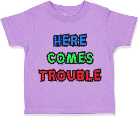 Toddler T-Shirt Funny Here Comes Trouble Style C Funny Humor Red Trouble Clothes in Saudi Arabia